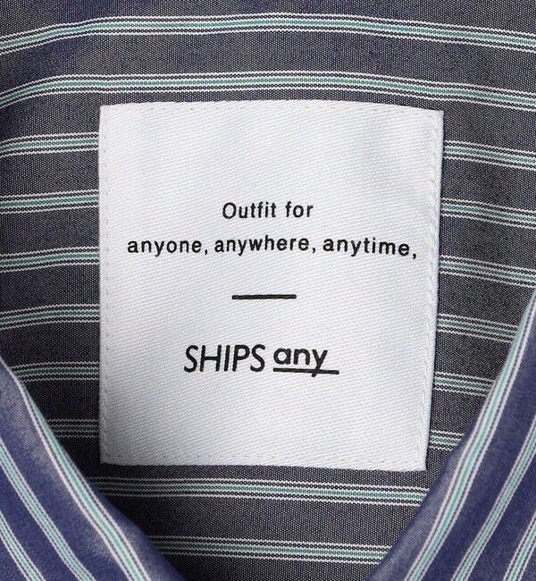 SHIPS any「SHIPS any: オーバーサイズ レギュラーカラー チェック／ストライプ 長袖 シャツ◇」|シャツ・ブラウス|