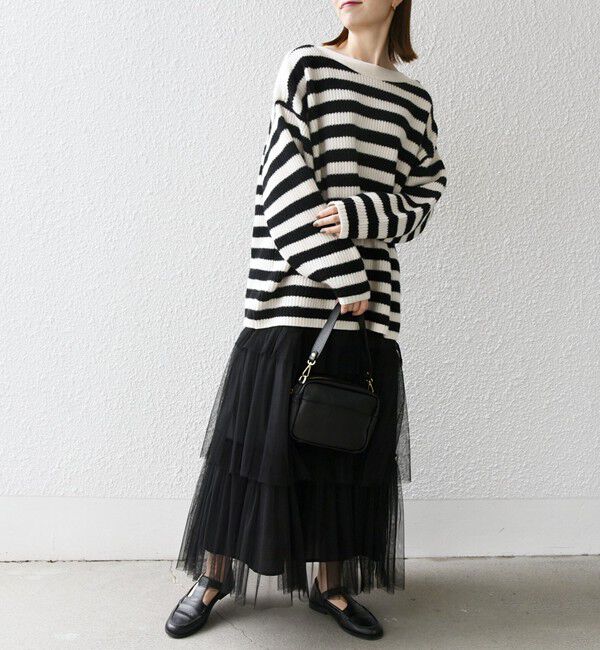 SHIPS any「SHIPS any: AQUA カシミヤ ミックス ボートネック ニット プルオーバー」|ニット・セーター|