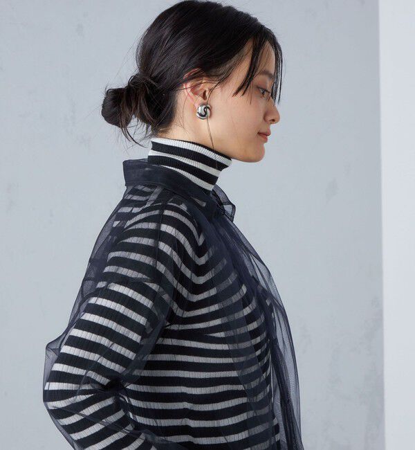 SHIPS for women「〈手洗い可能〉チュール ビッグ シャツ ◇」|シャツ・ブラウス|