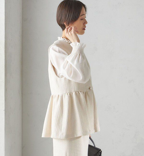 SHIPS for women「〈セレモニー対応可〉スラブ ツイード ジレ（セットアップ対応）」|ベスト・ジレ|