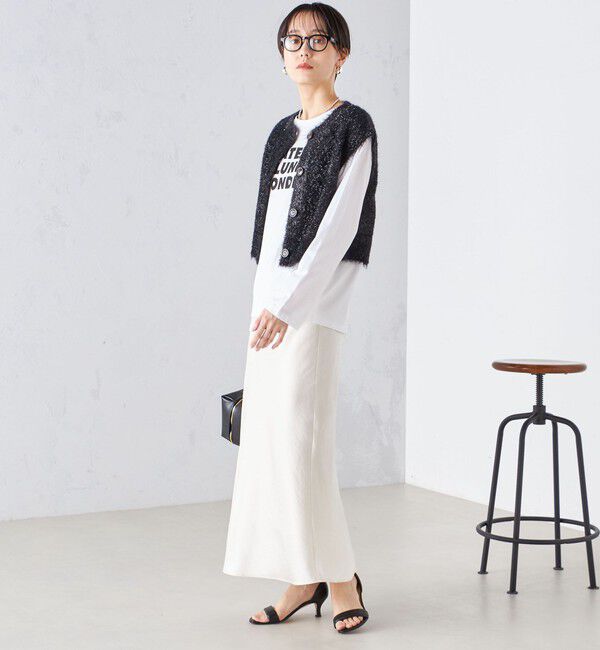 SHIPS for women「〈手洗い可能〉バイアス サテン マーメイド スカート」|スカート|