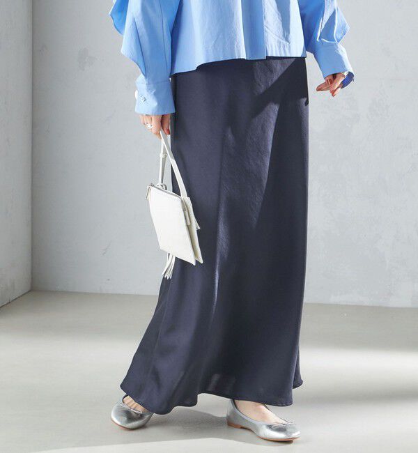 SHIPS for women「〈手洗い可能〉バイアス サテン マーメイド スカート」|スカート|