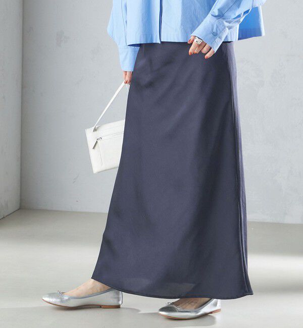 SHIPS for women「〈手洗い可能〉バイアス サテン マーメイド スカート」|スカート|