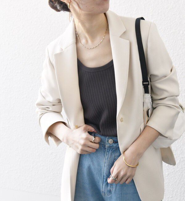 SHIPS any「SHIPS any:〈洗濯機可能〉ダブルクロス テーラード ジャケット［NAVY BLUE］」|テーラードジャケット|