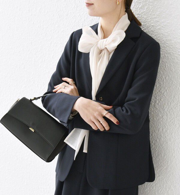 SHIPS any「SHIPS any:〈洗濯機可能〉ダブルクロス テーラード ジャケット［NAVY BLUE］」|テーラードジャケット|ネイビー