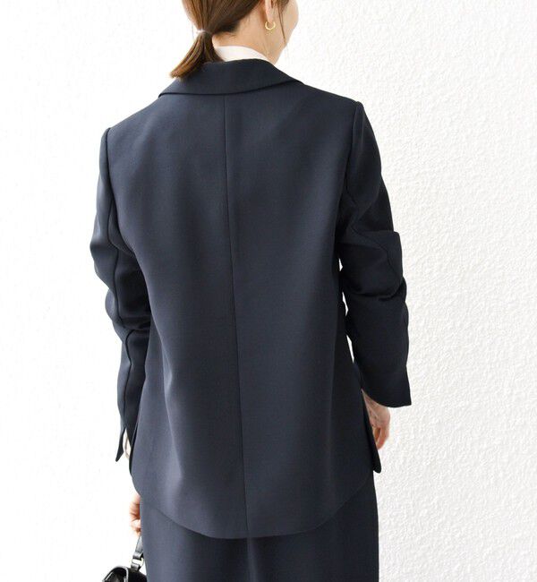 SHIPS any「SHIPS any:〈洗濯機可能〉ダブルクロス テーラード ジャケット［NAVY BLUE］」|テーラードジャケット|