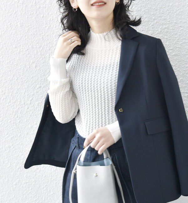 SHIPS any「SHIPS any:〈手洗い可能〉シアー リンクス タートルネック ニット プルオーバー」|ニット・セーター|オフホワイト