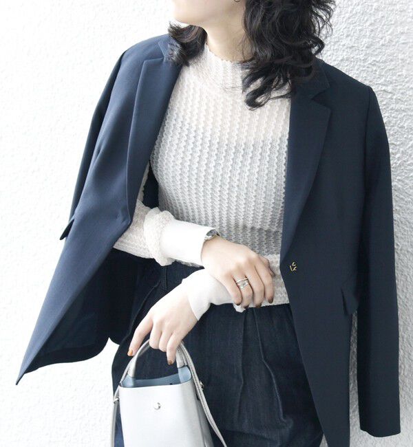 SHIPS any「SHIPS any:〈手洗い可能〉シアー リンクス タートルネック ニット プルオーバー」|ニット・セーター|