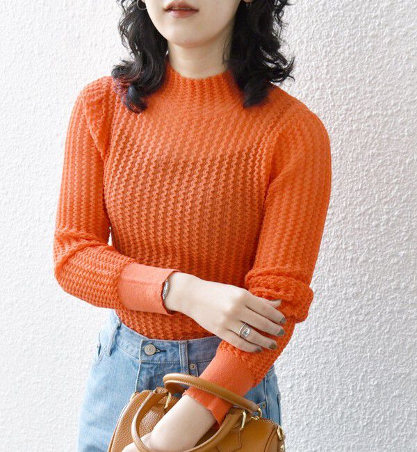 SHIPS any「SHIPS any:〈手洗い可能〉シアー リンクス タートルネック ニット プルオーバー」|ニット・セーター|