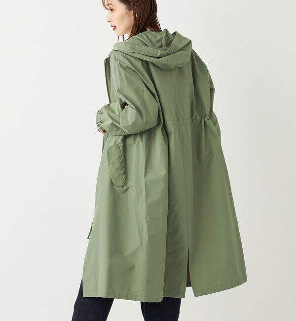 SHIPS Colors 「SHIPS Colors:〈手洗い可能〉クルーネック フード ミリタリーコート◇」|ミリタリー・モッズコート|オリーブ