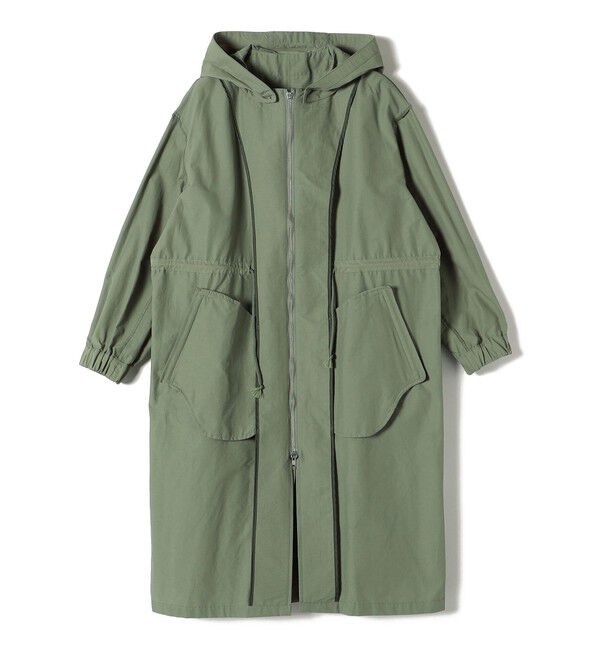 SHIPS Colors 「SHIPS Colors:〈手洗い可能〉クルーネック フード ミリタリーコート◇」|ミリタリー・モッズコート|