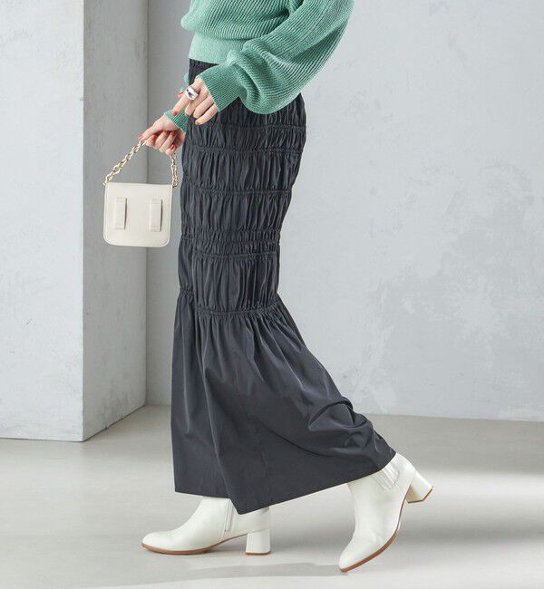 SHIPS for women「〈手洗い可能〉シャーリングギャザースカート 24SS ◇」|スカート|