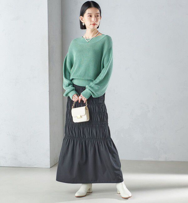 SHIPS for women「〈手洗い可能〉シャーリングギャザースカート 24SS ◇」|スカート|