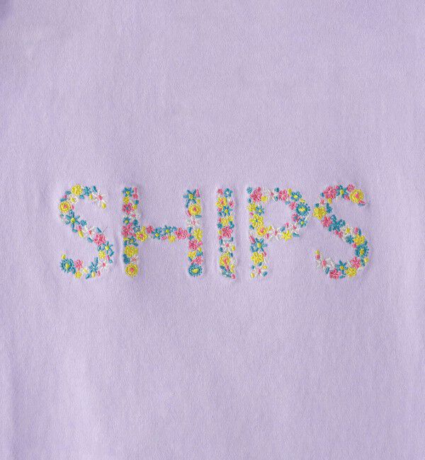 SHIPS KIDS「SHIPS KIDS:100～130cm / ガーリー 刺繍 ロゴ TEE」|Tシャツ・カットソー|