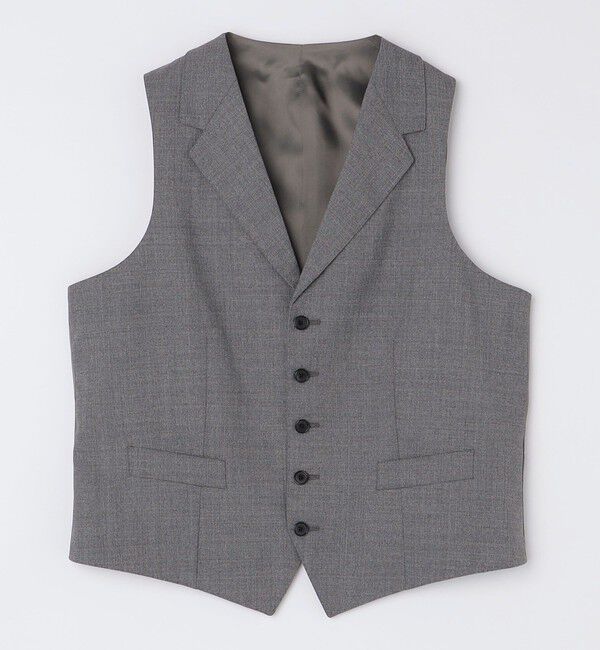 SHIPS「【SHIPS別注】CARUSO: トロピカルウール ラペルドベスト」|ダウンベスト・ベスト|チャコールグレー