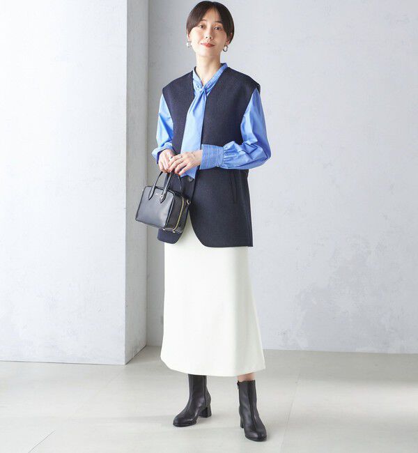 SHIPS for women「〈手洗い可能〉ニット ジョーゼット バック マーメイド スカート」|スカート|