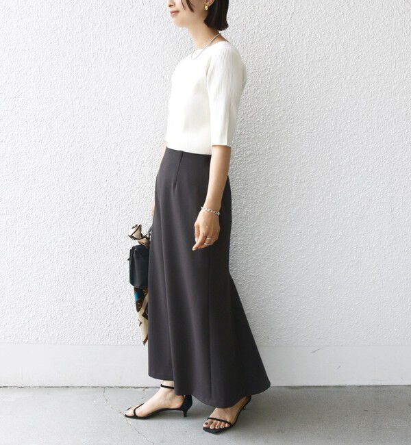 SHIPS for women「〈手洗い可能〉ニット ジョーゼット バック マーメイド スカート」|スカート|