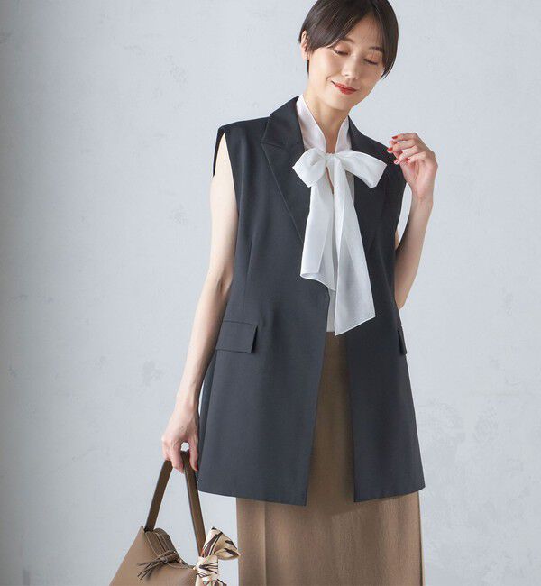 SHIPS for women「ウール混 ボックス テーラード ジレ」|ベスト・ジレ|ブラック
