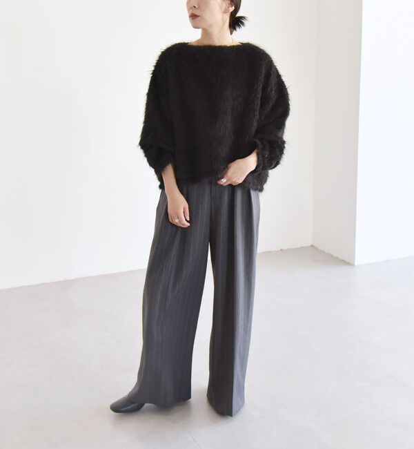 quaranciel「quaranciel:〈洗濯機可能〉ストライプ ハイウエスト ワイドパンツ」|その他|