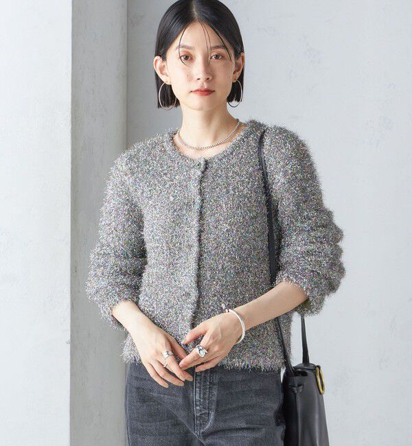 SHIPS for women「〈手洗い可能〉ラメ ニット 配色 カーディガン」|カーディガン|