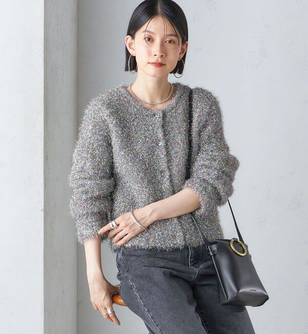 SHIPS for women「〈手洗い可能〉ラメ ニット 配色 カーディガン」|カーディガン|