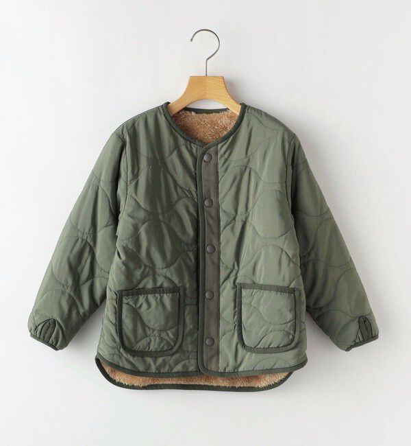 SHIPS KIDS「SHIPS KIDS:140～160cm /〈手洗い可能〉ボア&times;キルティング リバーシブル ブルゾン」|その他|オリーブ