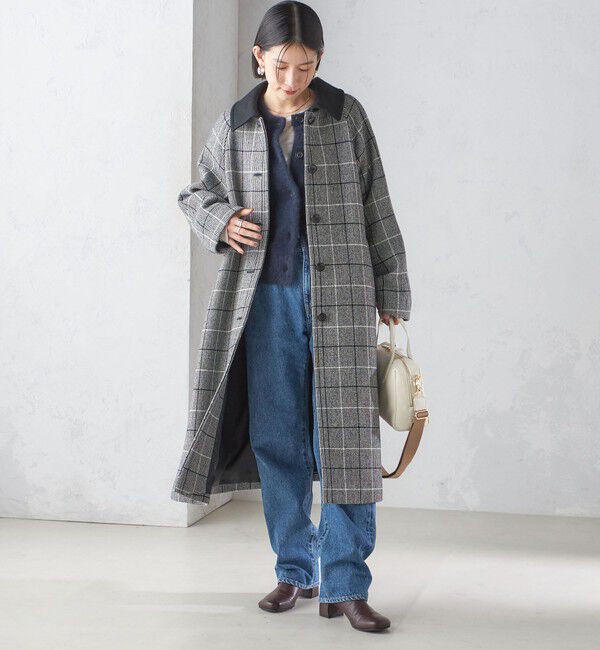 SHIPS for women「LA TORRE: チェック ステンカラー コート」|ステンカラーコート|