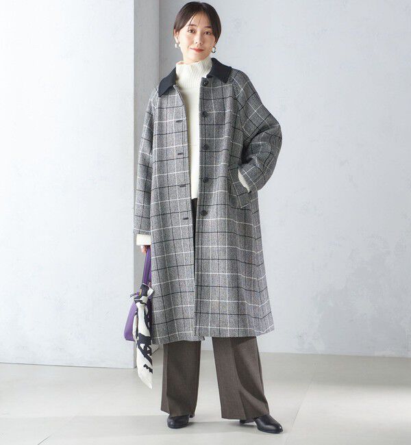 SHIPS for women「LA TORRE: チェック ステンカラー コート」|ステンカラーコート|