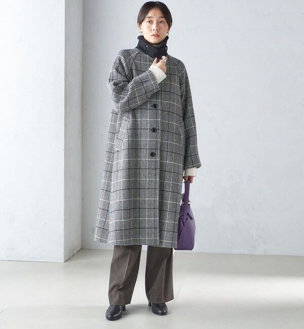 SHIPS for women「LA TORRE: チェック ステンカラー コート」|ステンカラーコート|