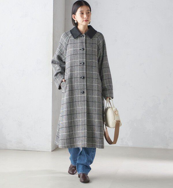 SHIPS for women「LA TORRE: チェック ステンカラー コート」|ステンカラーコート|