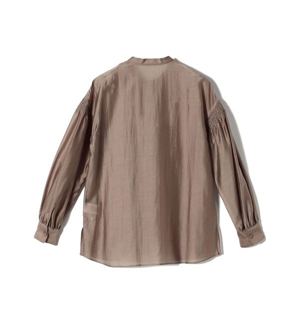 SHIPS for women「〈手洗い可能〉バンドカラー 袖 シャーリング ブラウス」|シャツ・ブラウス|