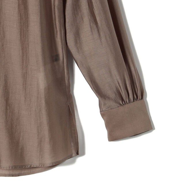 SHIPS for women「〈手洗い可能〉バンドカラー 袖 シャーリング ブラウス」|シャツ・ブラウス|