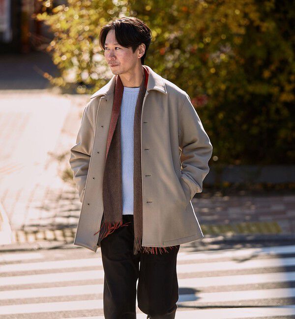 SHIPS「SHIPS: パネル カシミヤ ダブルフェイス マフラー」|ストール|