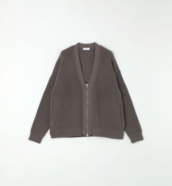 SHIPS any「SHIPS any:〈手洗い可能〉畦編み ドライバーズ Vネック ショート ジップ カーディガン◇」|カーディガン|