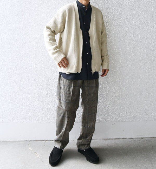 SHIPS any「SHIPS any:〈手洗い可能〉畦編み ドライバーズ Vネック ショート ジップ カーディガン◇」|カーディガン|