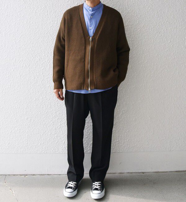 SHIPS any「SHIPS any:〈手洗い可能〉畦編み ドライバーズ Vネック ショート ジップ カーディガン◇」|カーディガン|