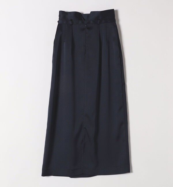 SHIPS any「SHIPS any:〈手洗い可能〉サテン ラップデザイン ロング タイト スカート」|タイト|