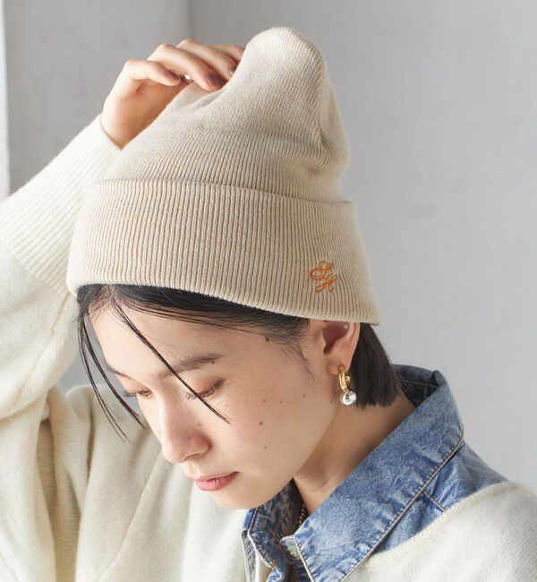 SHIPS for women「ロゴ 刺しゅう ニット キャップ」|ニット帽|ベージュ