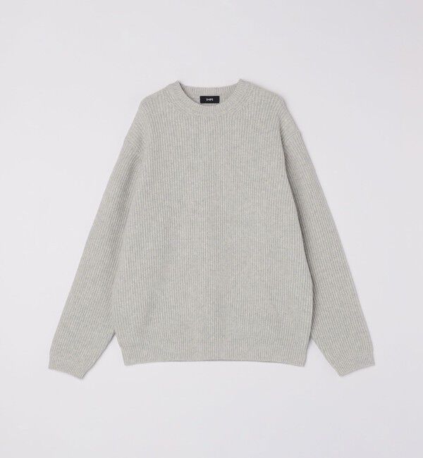 SHIPS「SHIPS:〈手洗い可能〉7ゲージ ブラッシュド コットン クルーネック プルオーバー ニット」|ニット・セーター|ライトグレー