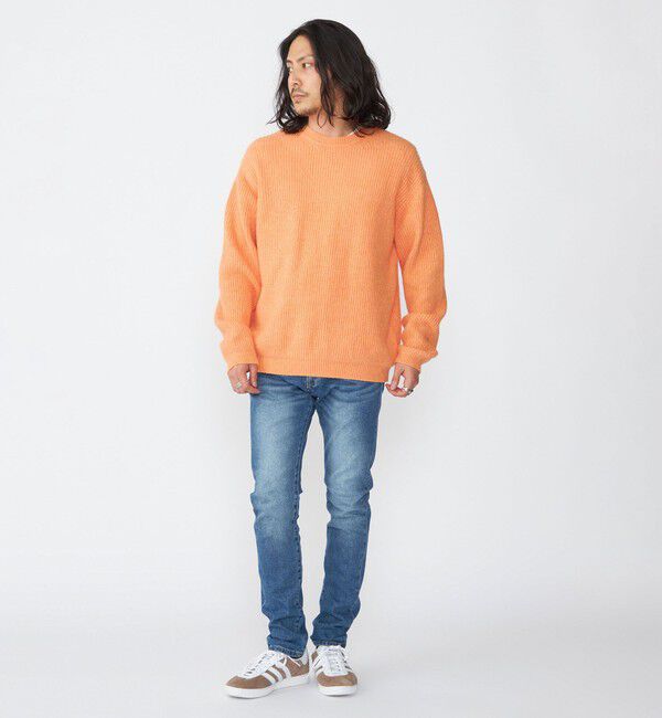 SHIPS「SHIPS:〈手洗い可能〉7ゲージ ブラッシュド コットン クルーネック プルオーバー ニット」|ニット・セーター|