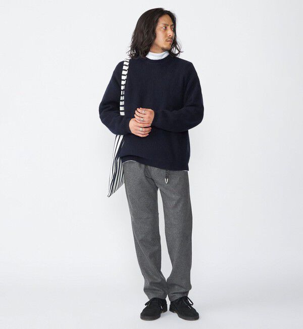 SHIPS「SHIPS:〈手洗い可能〉7ゲージ ブラッシュド コットン クルーネック プルオーバー ニット」|ニット・セーター|