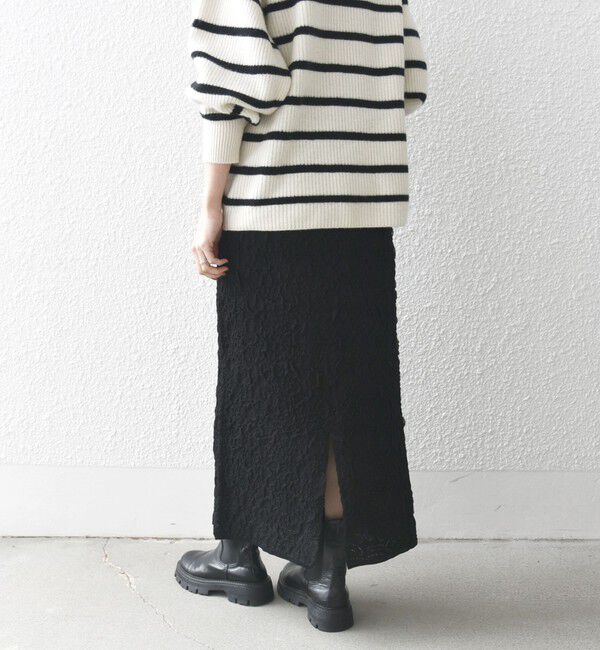 SHIPS any「SHIPS any:〈手洗い可能〉ジャカード バンピー Iライン ロング スカート」|スカート|