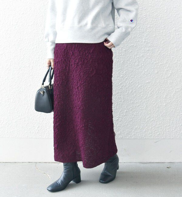 SHIPS any「SHIPS any:〈手洗い可能〉ジャカード バンピー Iライン ロング スカート」|スカート|