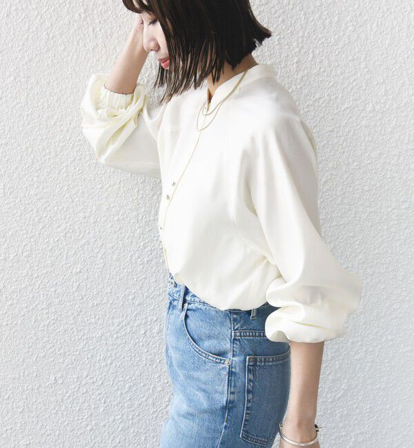 SHIPS for women「〈手洗い可能〉メタル ボタン シャンブレー ブラウス」|シャツ・ブラウス|