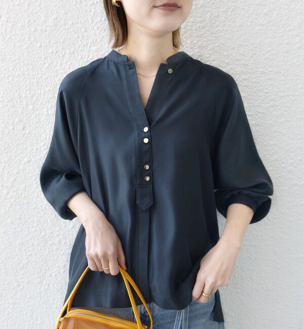 SHIPS for women「〈手洗い可能〉メタル ボタン シャンブレー ブラウス」|シャツ・ブラウス|
