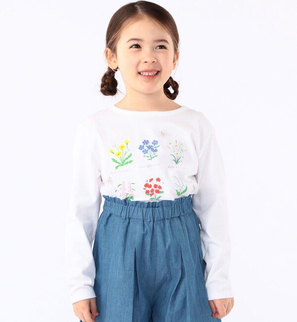 SHIPS KIDS「SHIPS KIDS:100～130cm / フラワー ブック 長袖 TEE」|Tシャツ・カットソー|