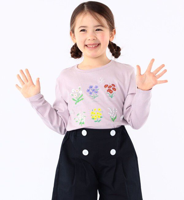 SHIPS KIDS「SHIPS KIDS:100～130cm / フラワー ブック 長袖 TEE」|Tシャツ・カットソー|