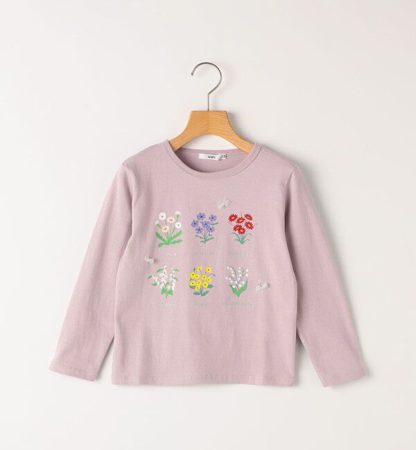 SHIPS KIDS「SHIPS KIDS:100～130cm / フラワー ブック 長袖 TEE」|Tシャツ・カットソー|