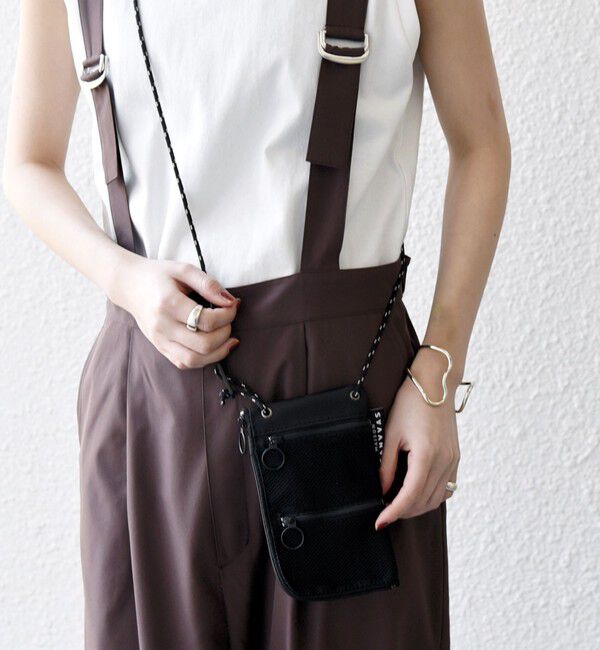 SHIPS any「【SHIPS any別注】MAISON CANVVAS: メッシュ ウォレット マルチ ショルダーポーチ◇」|ショルダー・メッセンジャー|ブラック