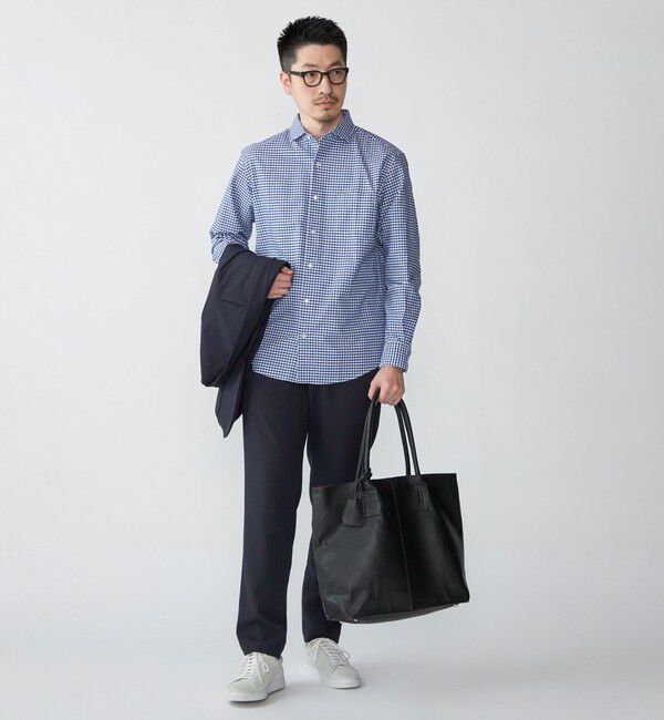 SHIPS「SHIPS: ワイドカラー ネイビー バリエーション チェック シャツ」|シャツ・ブラウス|